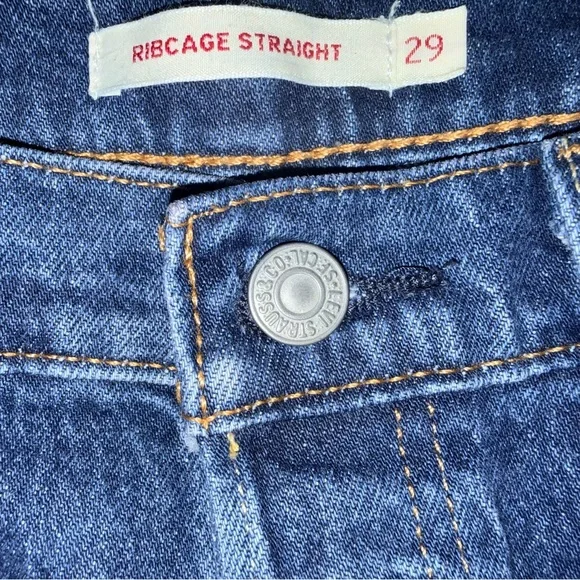 LEVI’S RIBCAGE STRAIGHT LEG ULTRA HIGH RISE BLUE JEANS SIZE 29 - Picture 5 of 5